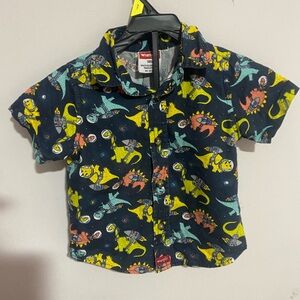 Wrangler Kids Navy Dinosaur Print Shirt